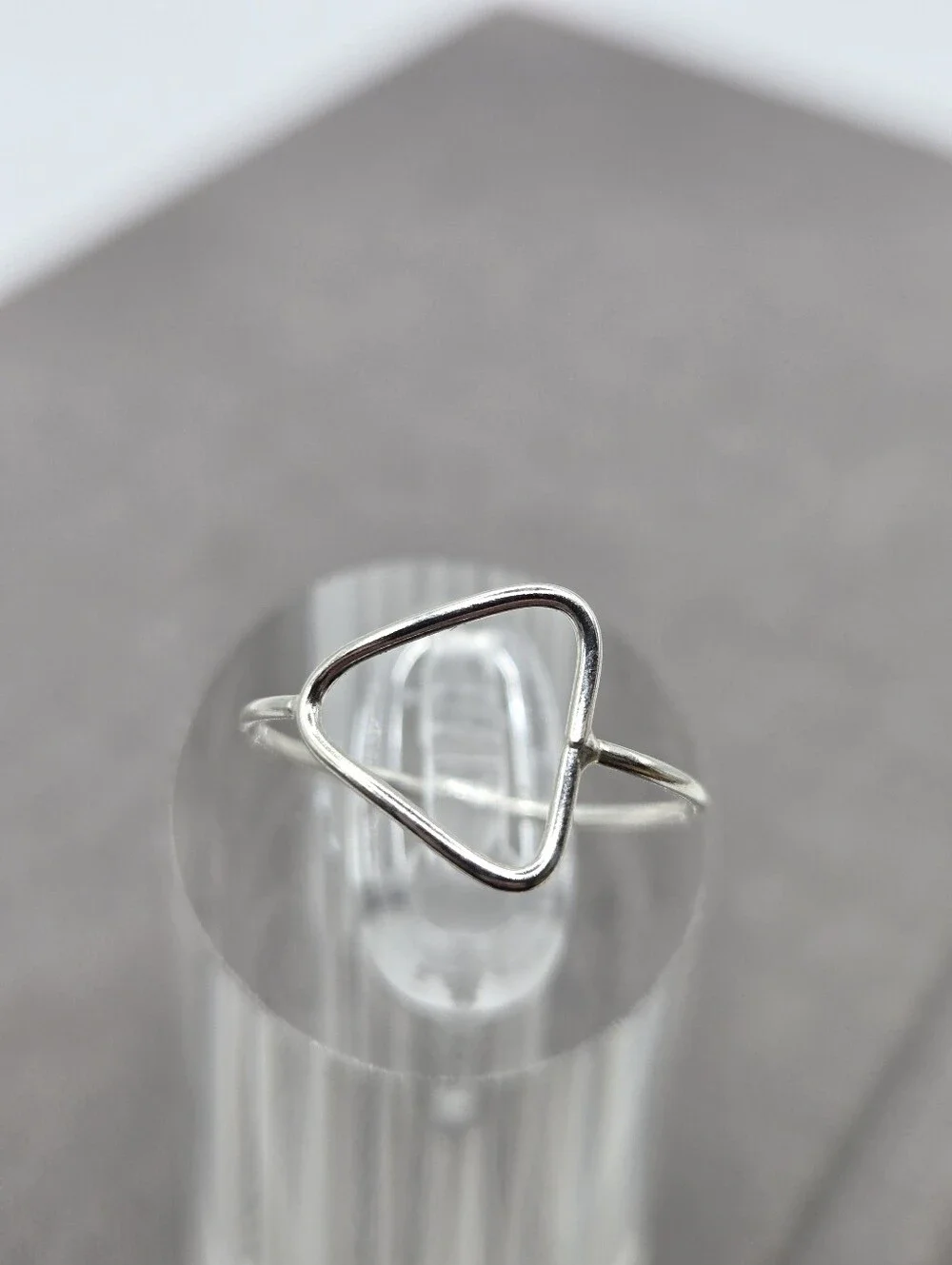 Sterling Silver Ring Wire Triangle Outline Size 7 Fairy Boho Dainty Delicate 925